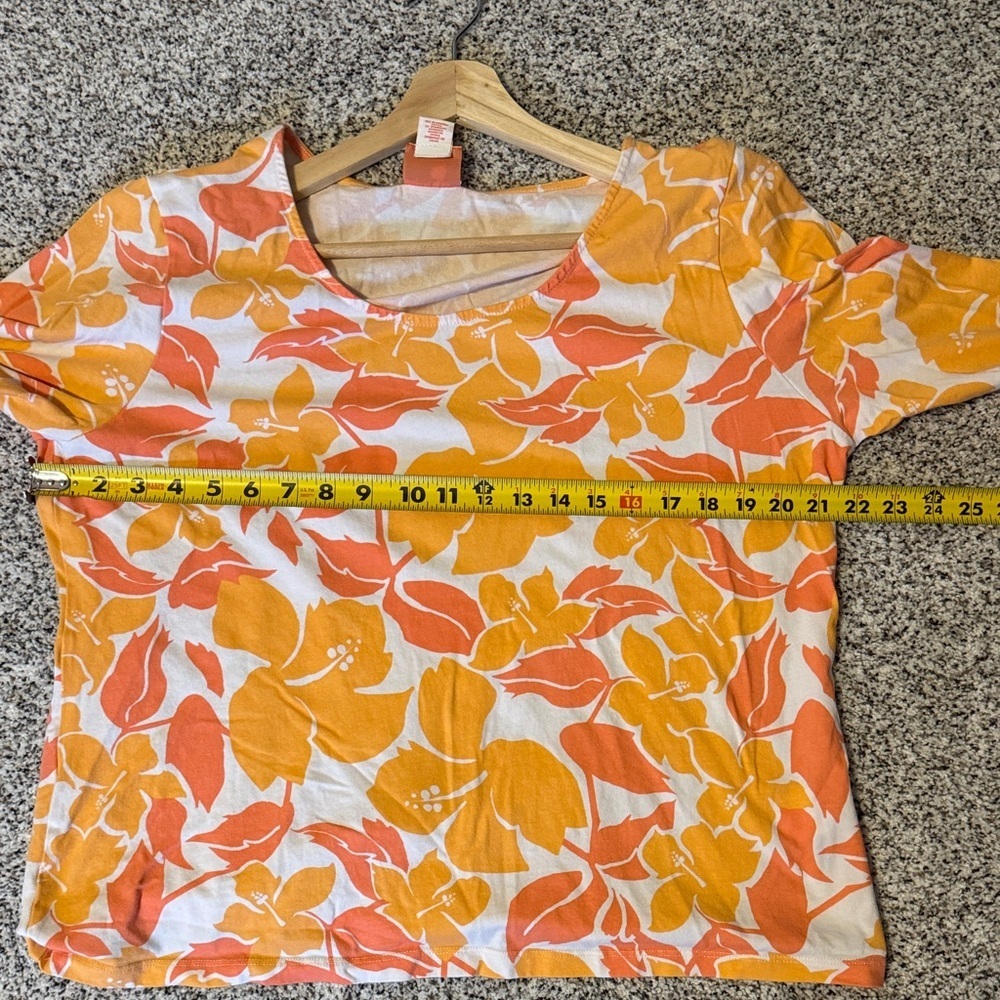 hearts of palm Orange & Yellow Floral Scoop-Neck Tunic - Picture 6 of 7